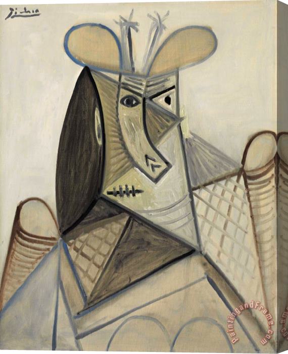Pablo Picasso Buste De Femme Au Chapeau (dora Maar) Stretched Canvas Print / Canvas Art