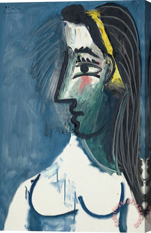 Pablo Picasso Buste De Femme Nue (tete De Profil) Stretched Canvas Painting / Canvas Art