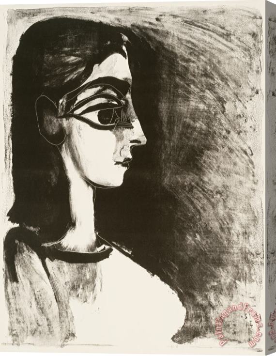 Pablo Picasso Buste De Profil (portrait of Jacqueline) Stretched Canvas Print / Canvas Art