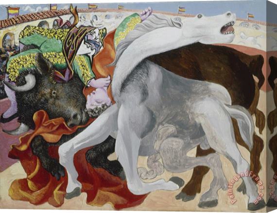 Pablo Picasso Corrida: La Mort Du Torero (bullfight: Death of The Bullfighter) Stretched Canvas Print / Canvas Art