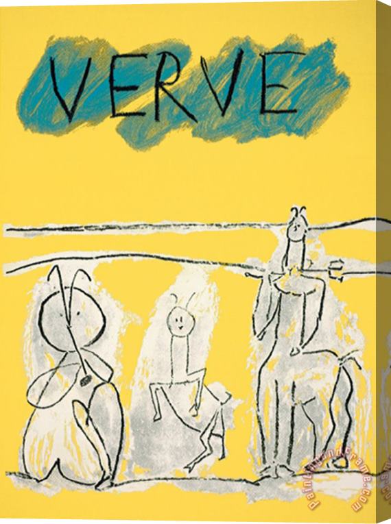Pablo Picasso Cover for Verve C 1951 Stretched Canvas Print / Canvas Art