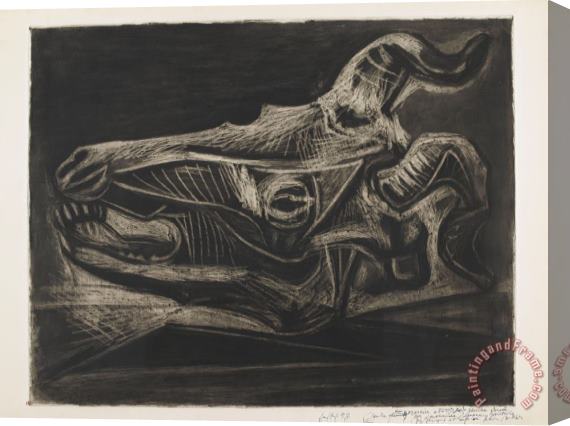 Pablo Picasso Crane De Chevre Sur Une Table, 1er Etat (skull of a Goat on a Table) Stretched Canvas Painting / Canvas Art