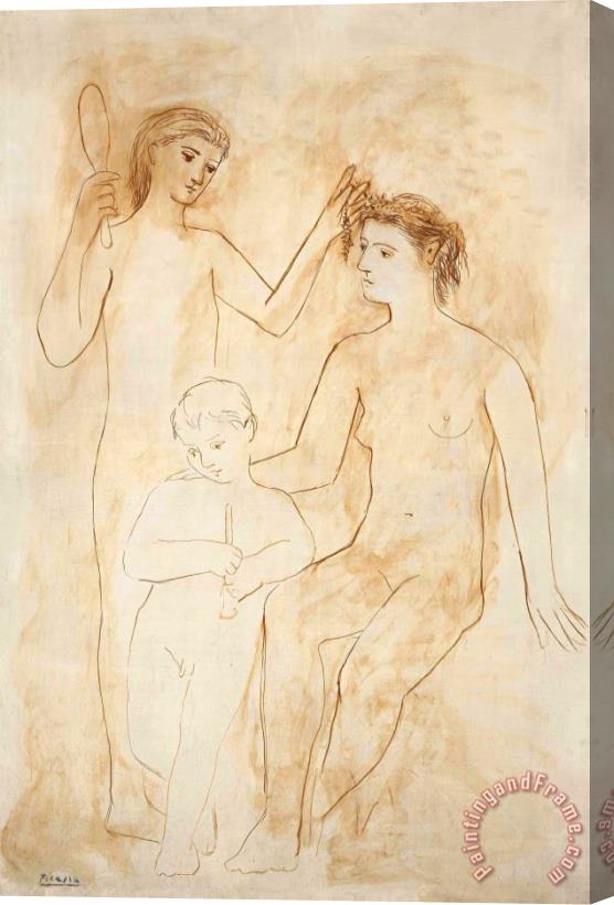 Pablo Picasso Deux Femmes Et Enfant Stretched Canvas Painting / Canvas Art