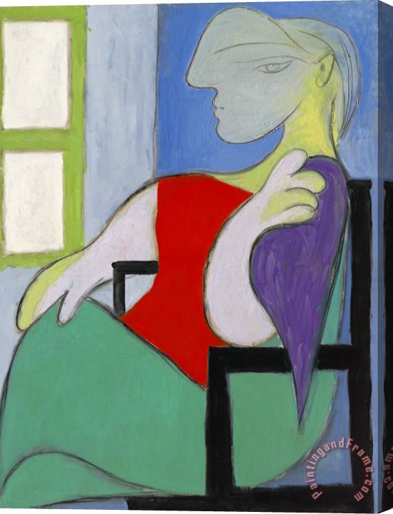 Pablo Picasso Femme Assise Pres D'une Fenetre (marie Therese) Stretched Canvas Print / Canvas Art