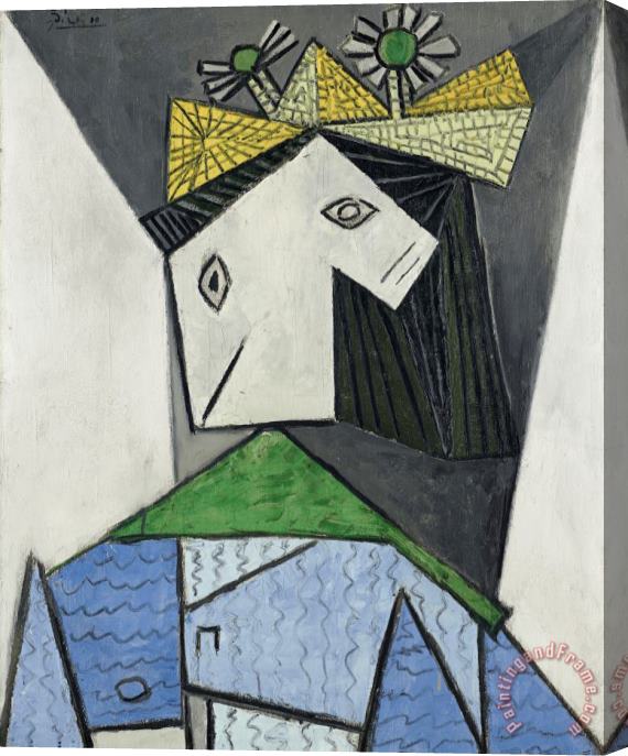 Pablo Picasso Femme Au Chapeau Stretched Canvas Print / Canvas Art