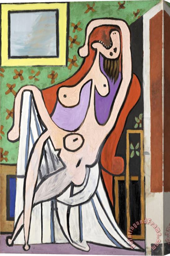 Pablo Picasso Grand Nu Au Fauteuil Rouge Stretched Canvas Print / Canvas Art