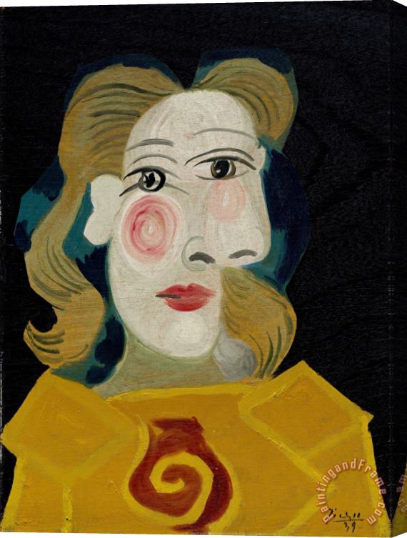 Pablo Picasso Head of a Woman (dora Maar) (tete De Femme (dora Maar)) Stretched Canvas Painting / Canvas Art