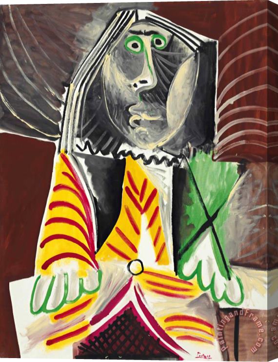 Pablo Picasso Homme Assis Stretched Canvas Painting / Canvas Art