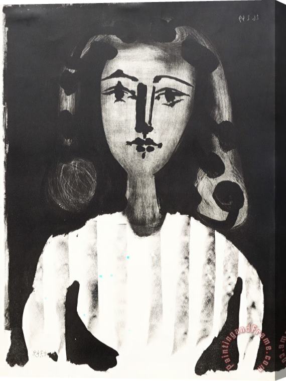 Pablo Picasso Jeune Fille Au Corsage Raye, 1949 Stretched Canvas Print / Canvas Art