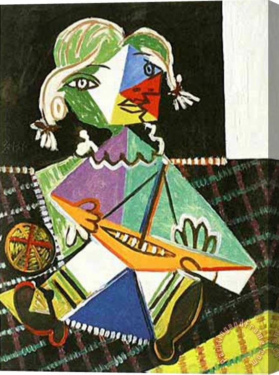 Pablo Picasso Kleines Maedchen Mit Boot C 1938 Stretched Canvas Print / Canvas Art