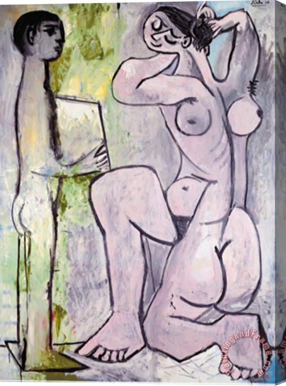 Pablo Picasso La Coiffure C 1954 Stretched Canvas Painting / Canvas Art