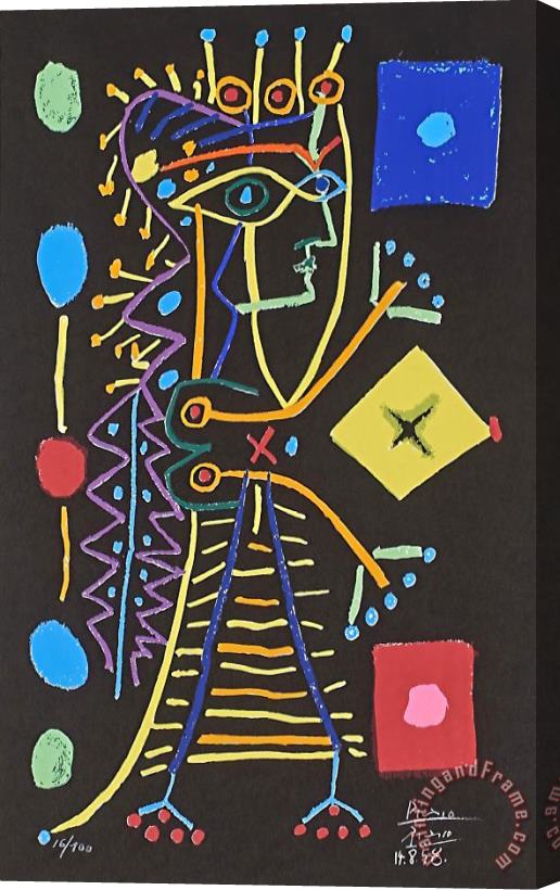 Pablo Picasso La Femme Aux Des (jacqueline) , 1958 Stretched Canvas Painting / Canvas Art