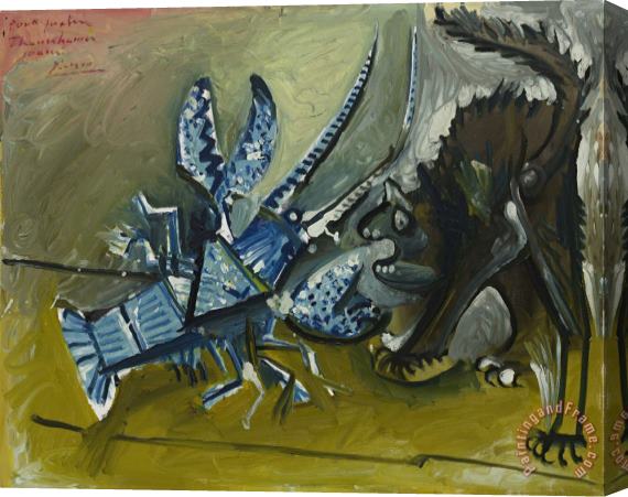 Pablo Picasso Lobster And Cat (le Homard Et Le Chat) Stretched Canvas Print / Canvas Art