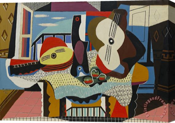 Pablo Picasso Mandolin And Guitar (mandoline Et Guitare) Stretched Canvas Painting / Canvas Art