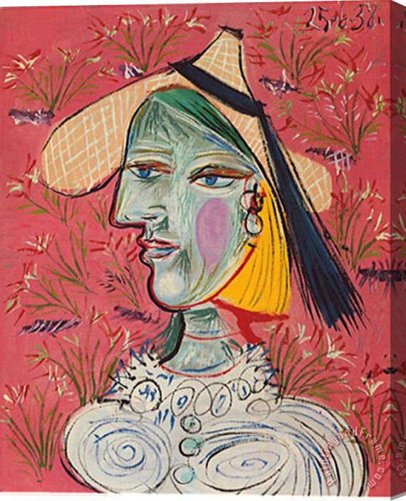Pablo Picasso Marie Therese Mit Strohhut C 1938 Stretched Canvas Print / Canvas Art