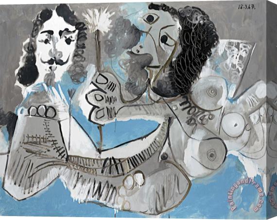 Pablo Picasso Mousquetaire Et Femme a La Fleur Stretched Canvas Painting / Canvas Art