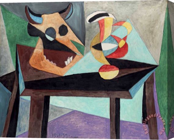 Pablo Picasso Nature Morte Tete De Taureau Stretched Canvas Print / Canvas Art