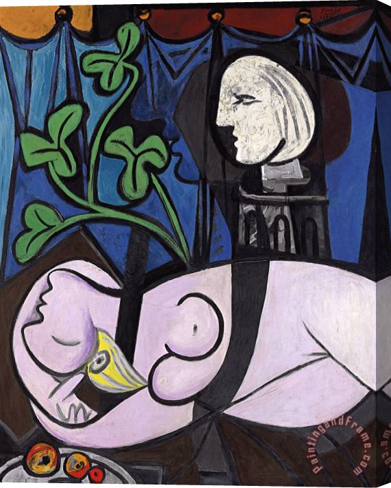 Pablo Picasso Nude, Green Leaves And Bust Stretched Canvas Print / Canvas Art