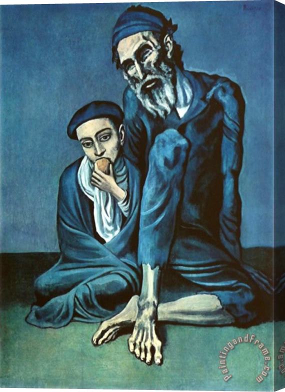 Pablo Picasso Old Beggar with a Boy Stretched Canvas Print / Canvas Art