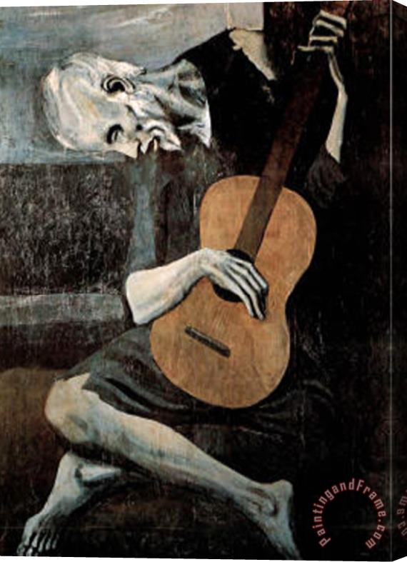 Pablo Picasso Old Guitarist Stretched Canvas Painting / Canvas Art