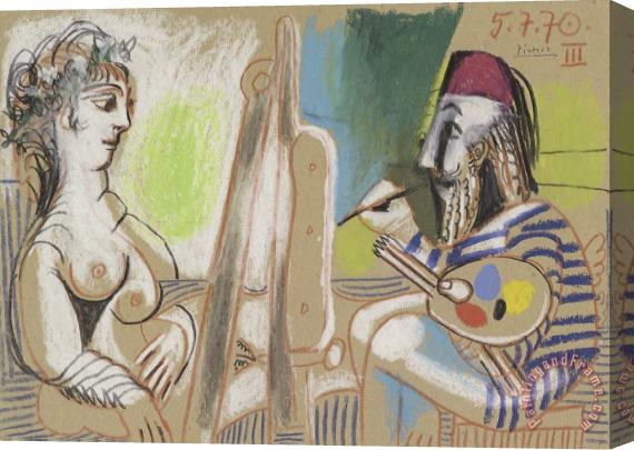 Pablo Picasso Painter And Model III Stretched Canvas Print / Canvas Art