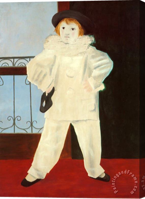 Pablo Picasso Paul As a Pierrot Stretched Canvas Painting / Canvas Art