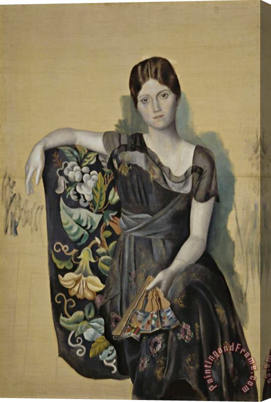 Pablo Picasso Portrait D'olga Dans Un Fauteuil (portrait of Olga in an Armchair) Stretched Canvas Print / Canvas Art