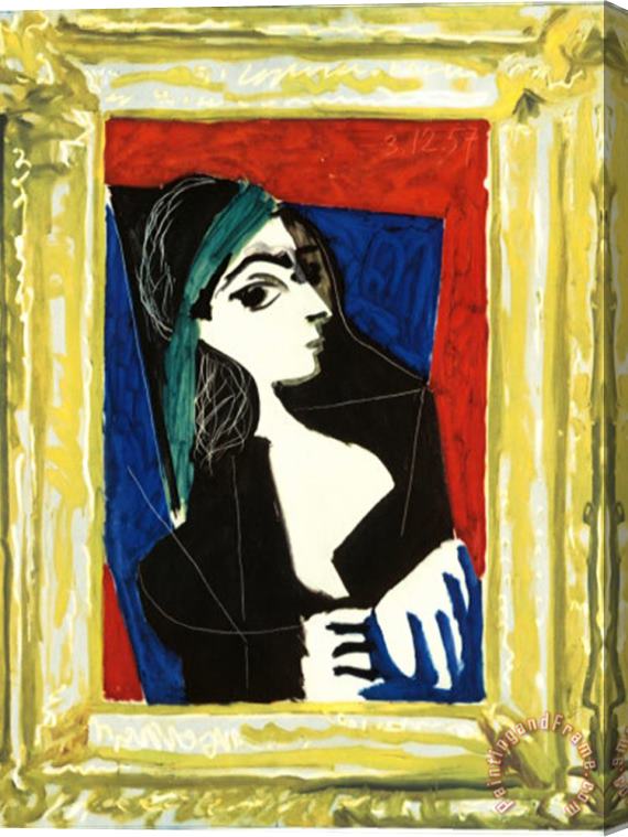 Pablo Picasso Portrait De Jaccqueline Stretched Canvas Print / Canvas Art