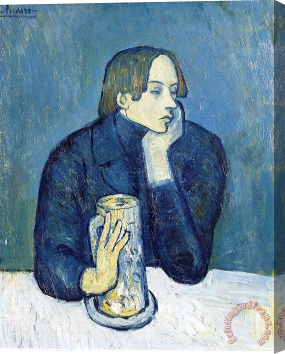 Pablo Picasso Portrait of Jaime Sabartes The Bock 1901 Stretched Canvas Painting / Canvas Art