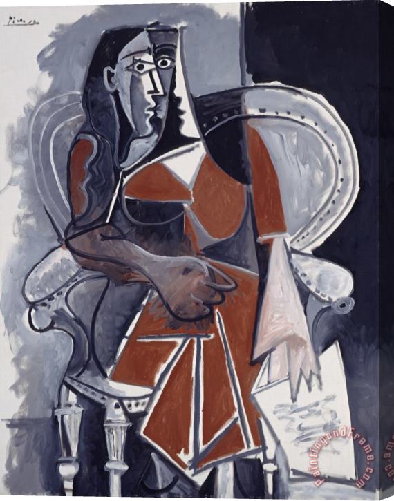 Pablo Picasso Seated Woman Stretched Canvas Painting / Canvas Art
