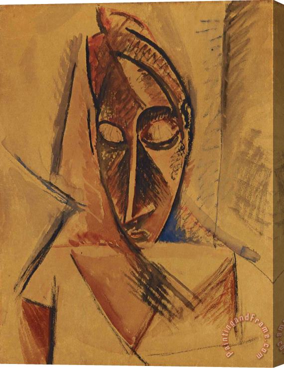 Pablo Picasso Tete (etude Pour Nu a La Draperie), 1907 Stretched Canvas Painting / Canvas Art