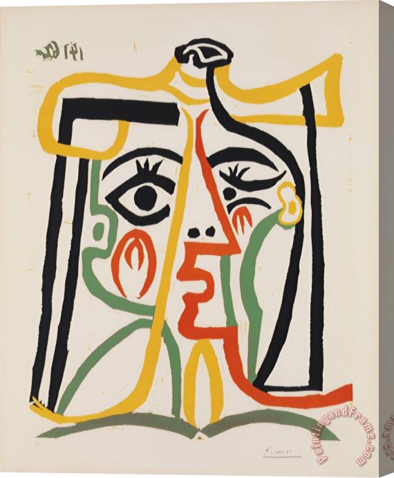 Pablo Picasso Tete De Femme (head of a Woman) Stretched Canvas Painting / Canvas Art