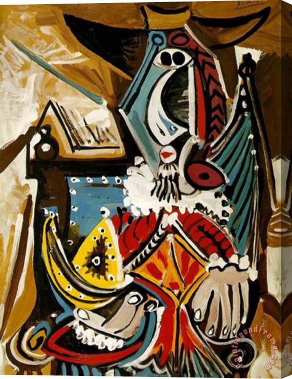 Pablo Picasso The Man in The Golden Helmet Stretched Canvas Painting / Canvas Art