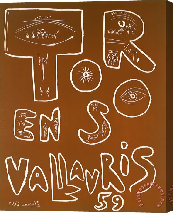 Pablo Picasso Toros En Vallauris 59, 1959 Stretched Canvas Painting / Canvas Art