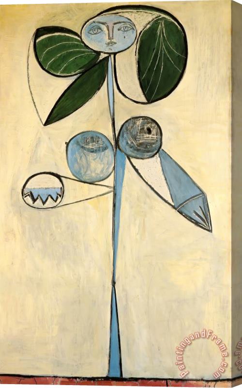 Pablo Picasso Woman Flower 1946 Stretched Canvas Painting / Canvas Art