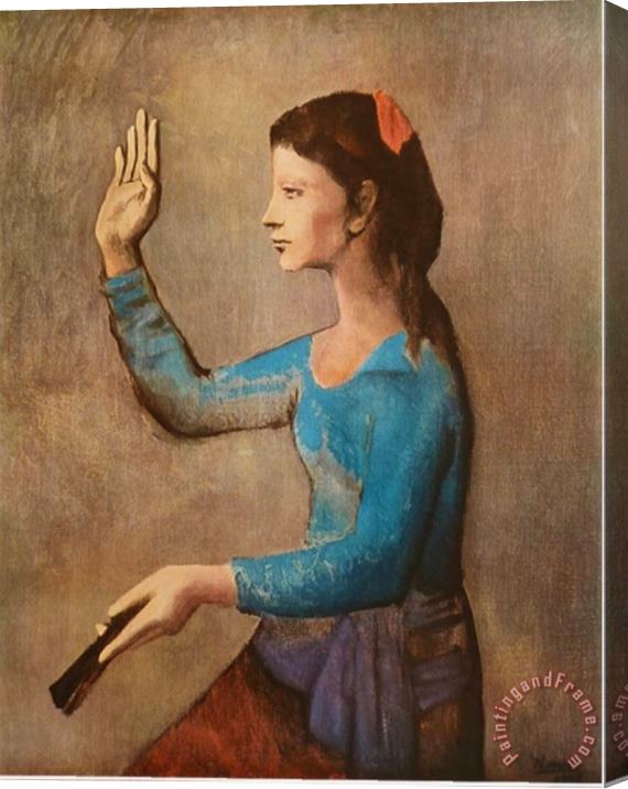 Pablo Picasso Woman with Fan Stretched Canvas Painting / Canvas Art