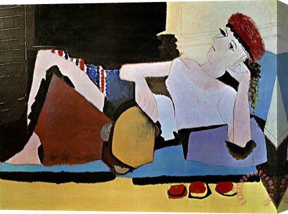 Pablo Picasso Woman with Tambourine Stretched Canvas Print / Canvas Art