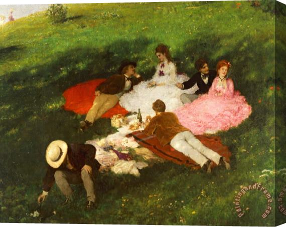 Pal Szinyei Merse Picnic In May Stretched Canvas Print / Canvas Art