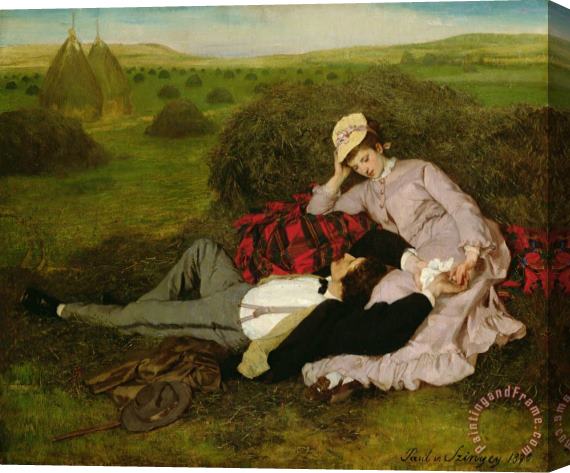 Pal Szinyei Merse The Lovers Stretched Canvas Print / Canvas Art