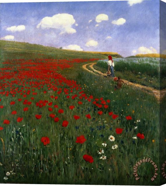 Pal Szinyei Merse The Poppy Field Stretched Canvas Print / Canvas Art