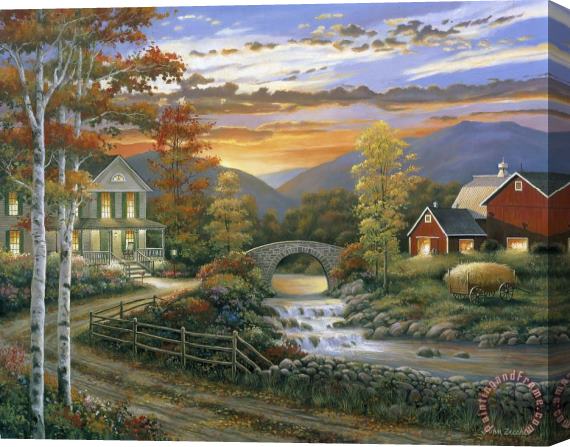 pallet Autumn Barn Stretched Canvas Painting / Canvas Art