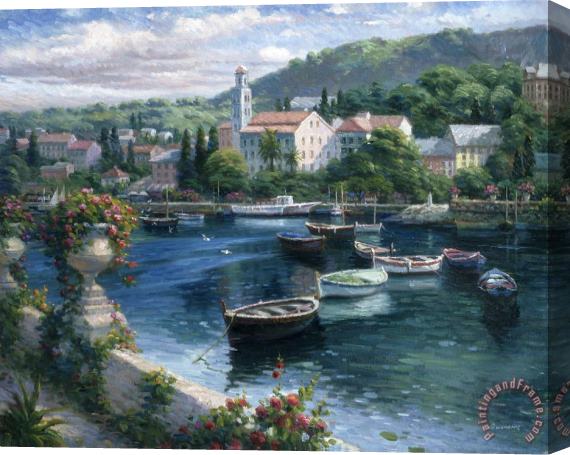 pallet Harbor Boats Stretched Canvas Painting / Canvas Art