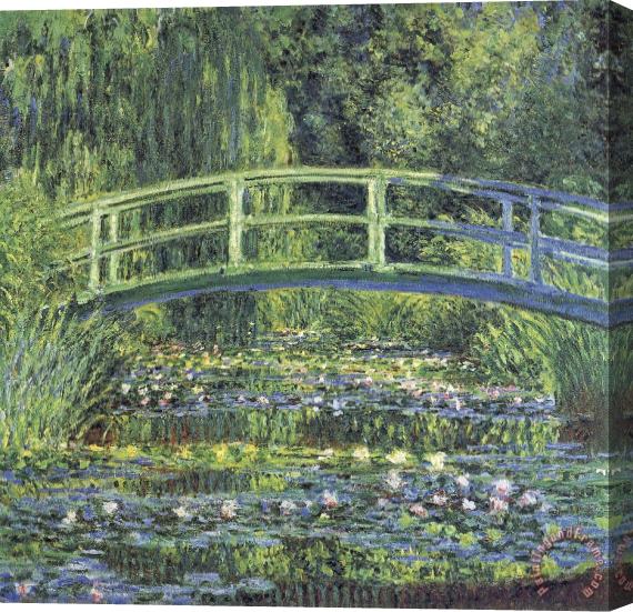 pallet Waterlilies And Japanese Bridge Stretched Canvas Painting / Canvas Art
