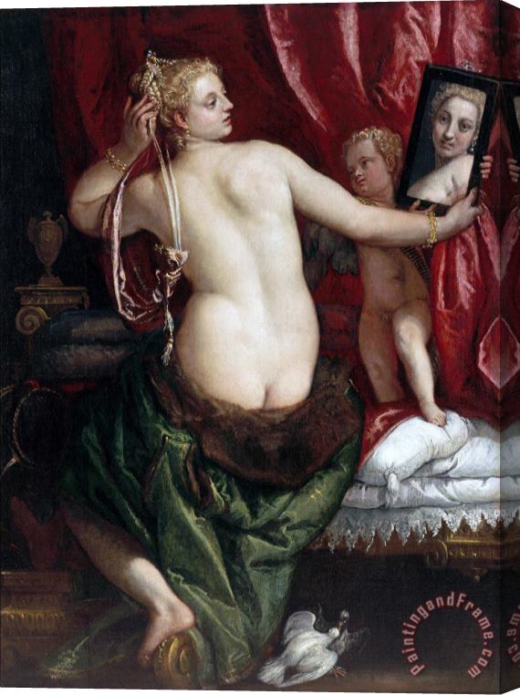 Paolo Caliari Veronese Venus with a Mirror (venus at Her Toilette) Stretched Canvas Print / Canvas Art