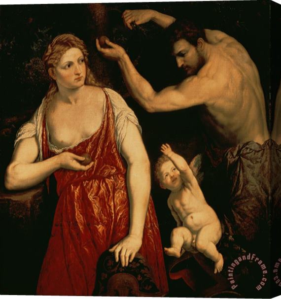 Paris Bordone Venus and Mars Stretched Canvas Painting / Canvas Art