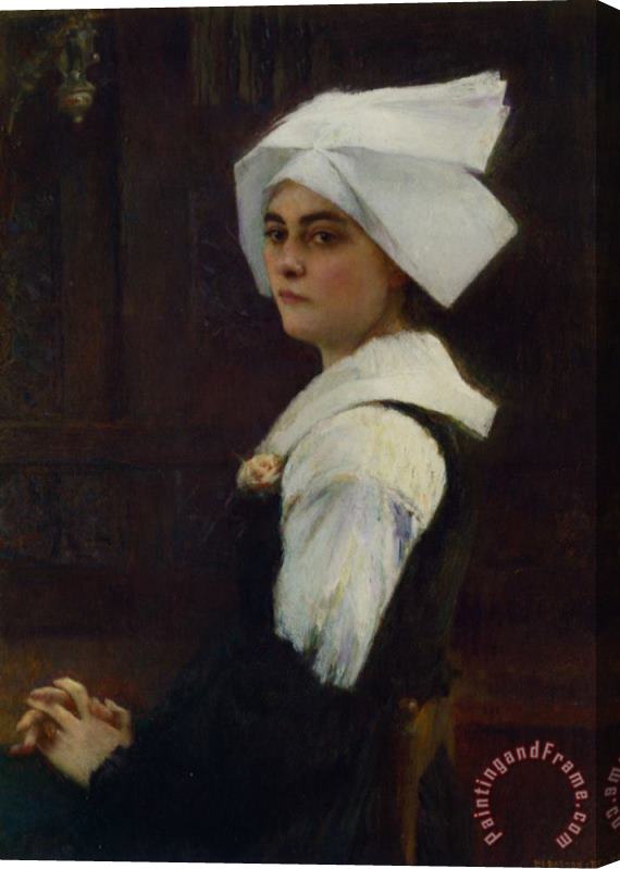 Pascal Adolphe Jean Dagnan Bouveret Breton Girl Stretched Canvas Print / Canvas Art