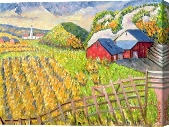 Patricia Eyre Wheat Harvest Kamouraska Quebec Stretched Canvas Painting / Canvas Art