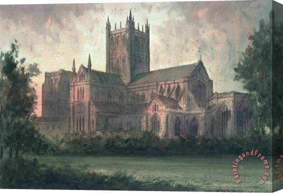 Paul Braddon Wells Cathedral Stretched Canvas Painting / Canvas Art