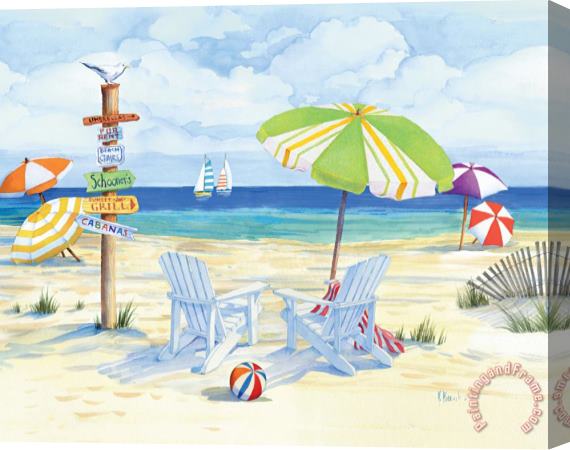 Paul Brent Beachside Chairs Stretched Canvas Print / Canvas Art