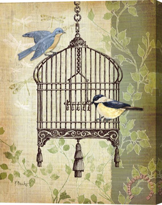 Paul Brent Botanical Birdcage II Stretched Canvas Painting / Canvas Art